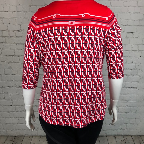 0X 3X Charter Club Red White & Blue Nautical Top - Picture 3 of 5